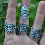 Size 9, Bed of Ferns, Sterling Silver