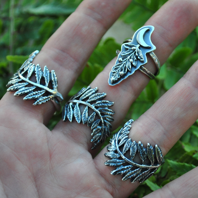 Size 9, Bed of Ferns, Sterling Silver