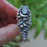 Size 6.5, Beneath the Ferns, Brilliant White Moonstone