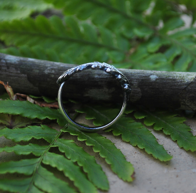 Size 9, Bed of Ferns, Sterling Silver