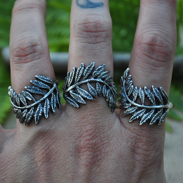 Size 9, Bed of Ferns, Sterling Silver