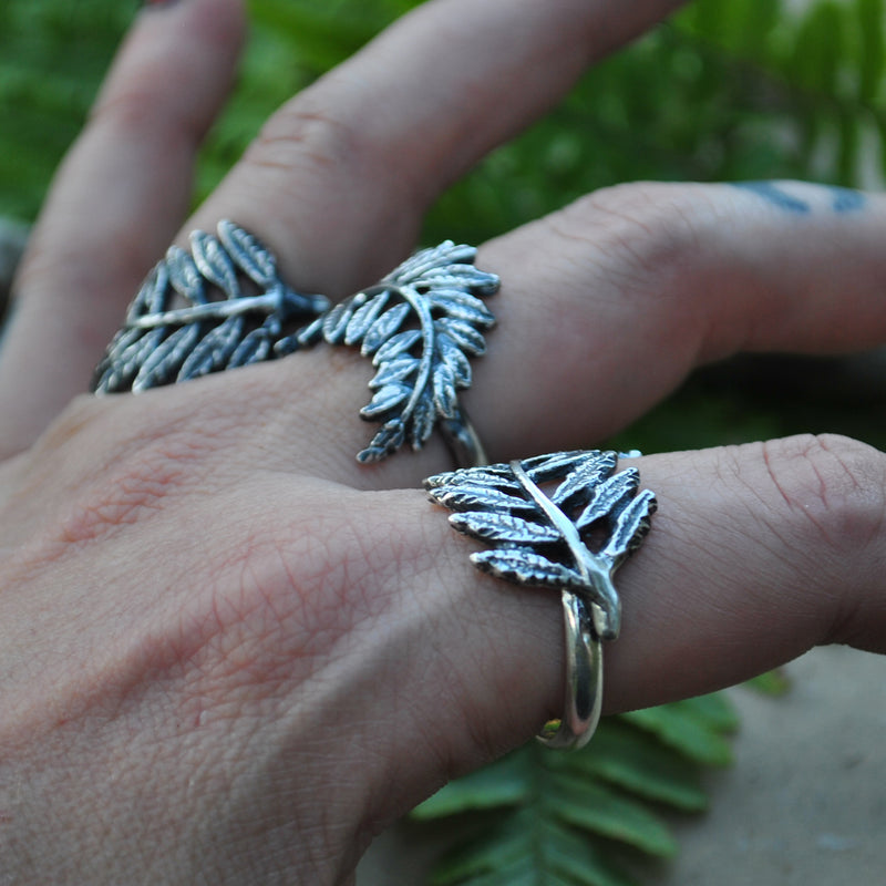 Size 9, Bed of Ferns, Sterling Silver